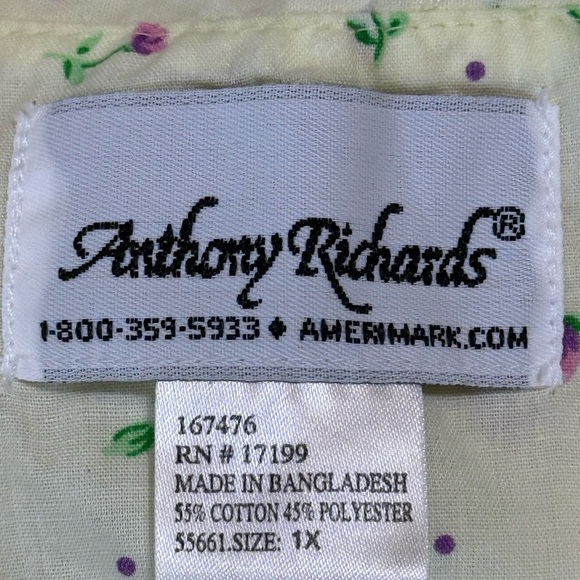 Anthony Richards TWO-PC. PAJAMA SET Cotton Blend Yellow w/ Crop Bottom Size 1X - Picture 4 of 8